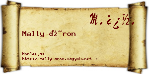 Mally Áron névjegykártya